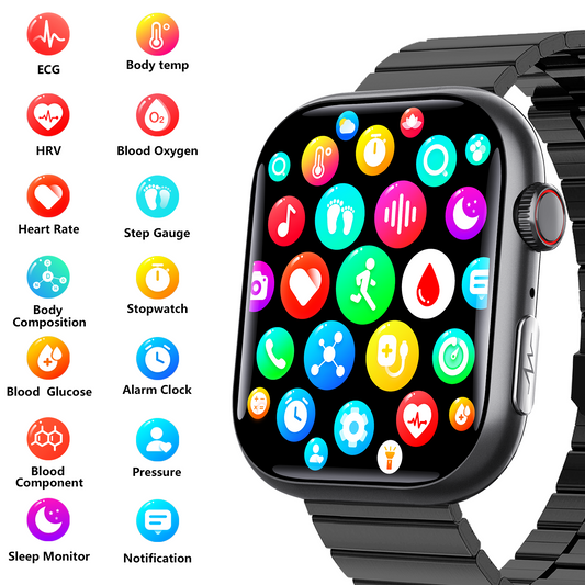 Best ECG Smart Watch of 2025 With Blood Pressure Monitor+Blood Glucose Monitoring