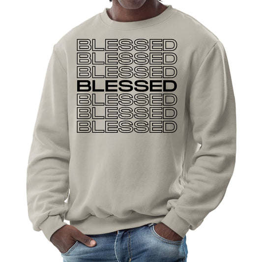 Mens Graphic Sweatshirt - Stacked Blessed Print