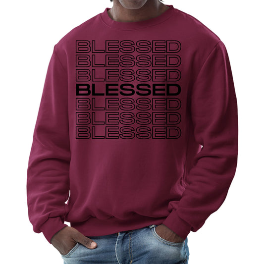 Mens Graphic Sweatshirt - Stacked Blessed Print